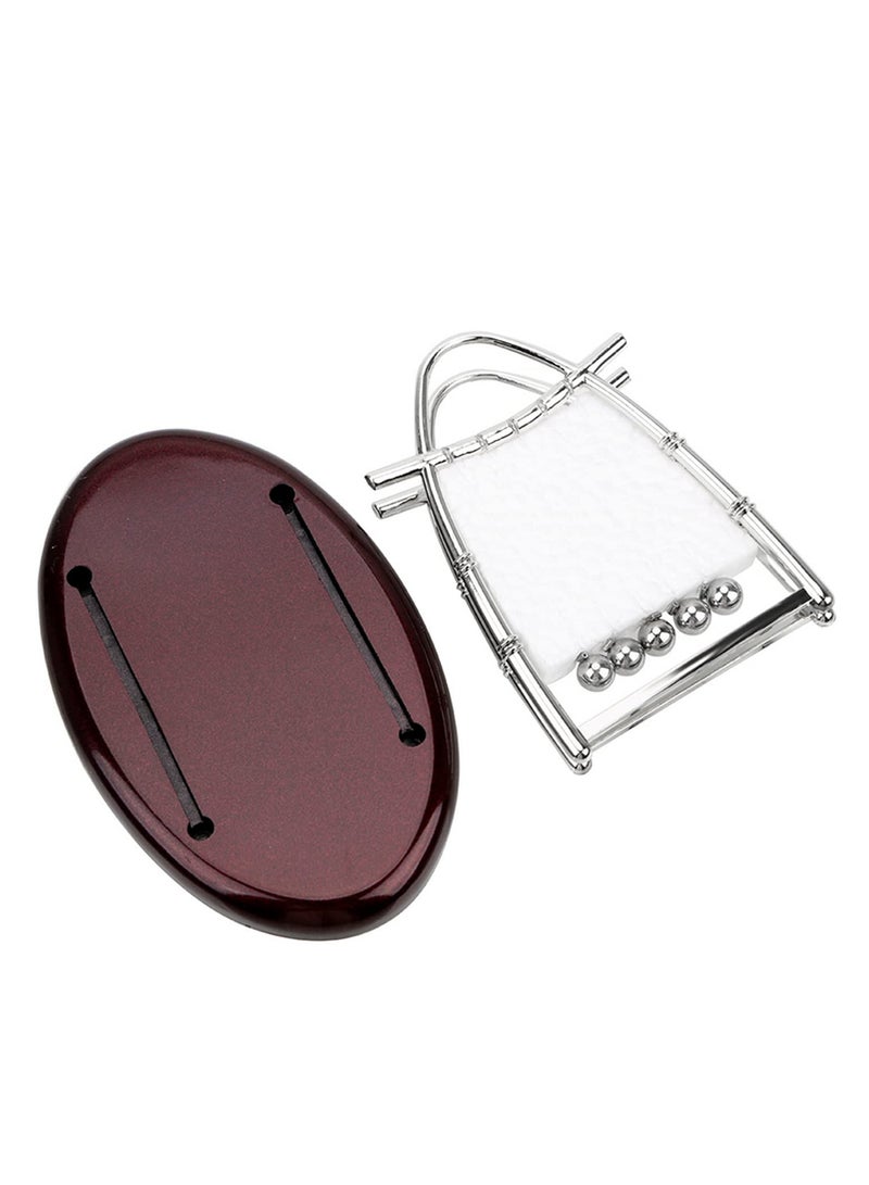 لعبة فيزياء علمية تعليمية كرات بندول معدنية – مهد نيوتن كرات توازن فولاذية حرفية لتزيين المنزل والمكتب بتصميم مقوس - Image 4