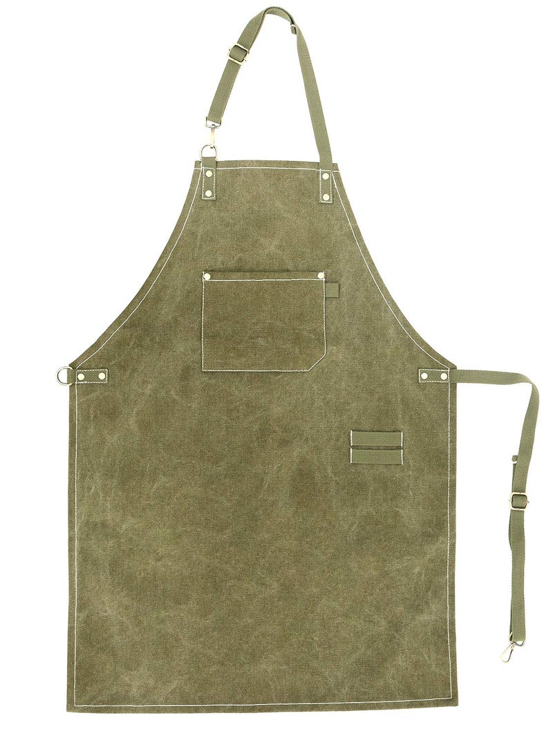 Tobyan No-Tie Canvas Apron Heavy-Duty 16OZ Work Apron with Front Pocket Extra Long Straps Adjustable Mâ€“XXL - Image 2