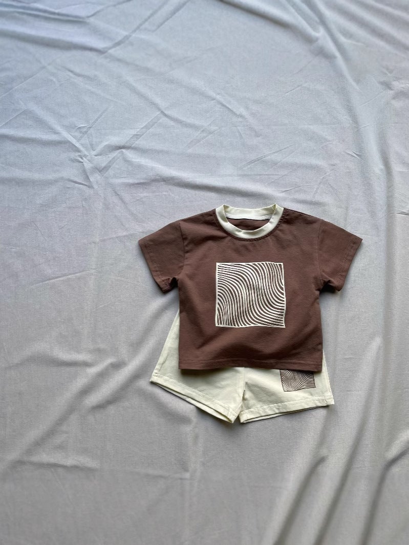 Korean Style Ins Distinctive Printed Summer Short-Sleeved T-Shirt For Boys And Girls Korean Style Cotton Printed Baby Top Trendy Children'S Wear - Image 4