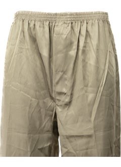Oppland Men's Satin Fabric Pajama Pants Solid Color Elastic Waist No Pocket Wide Leg Relaxed Cut  - Image 2