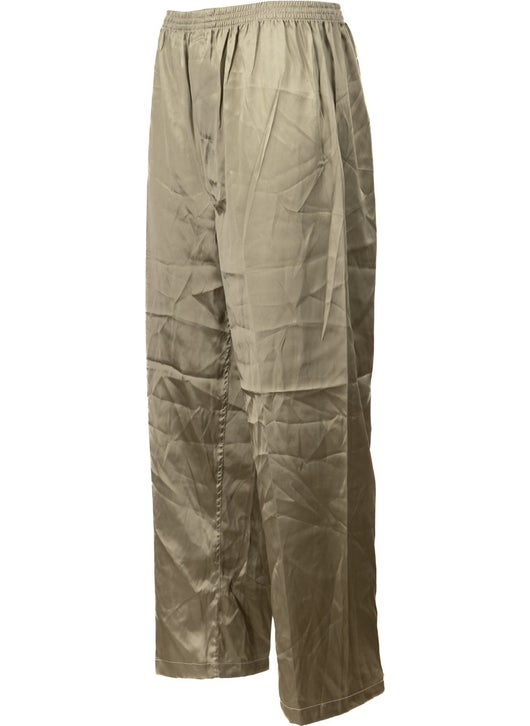 Oppland Men's Satin Fabric Pajama Pants Solid Color Elastic Waist No Pocket Wide Leg Relaxed Cut  - Image 5