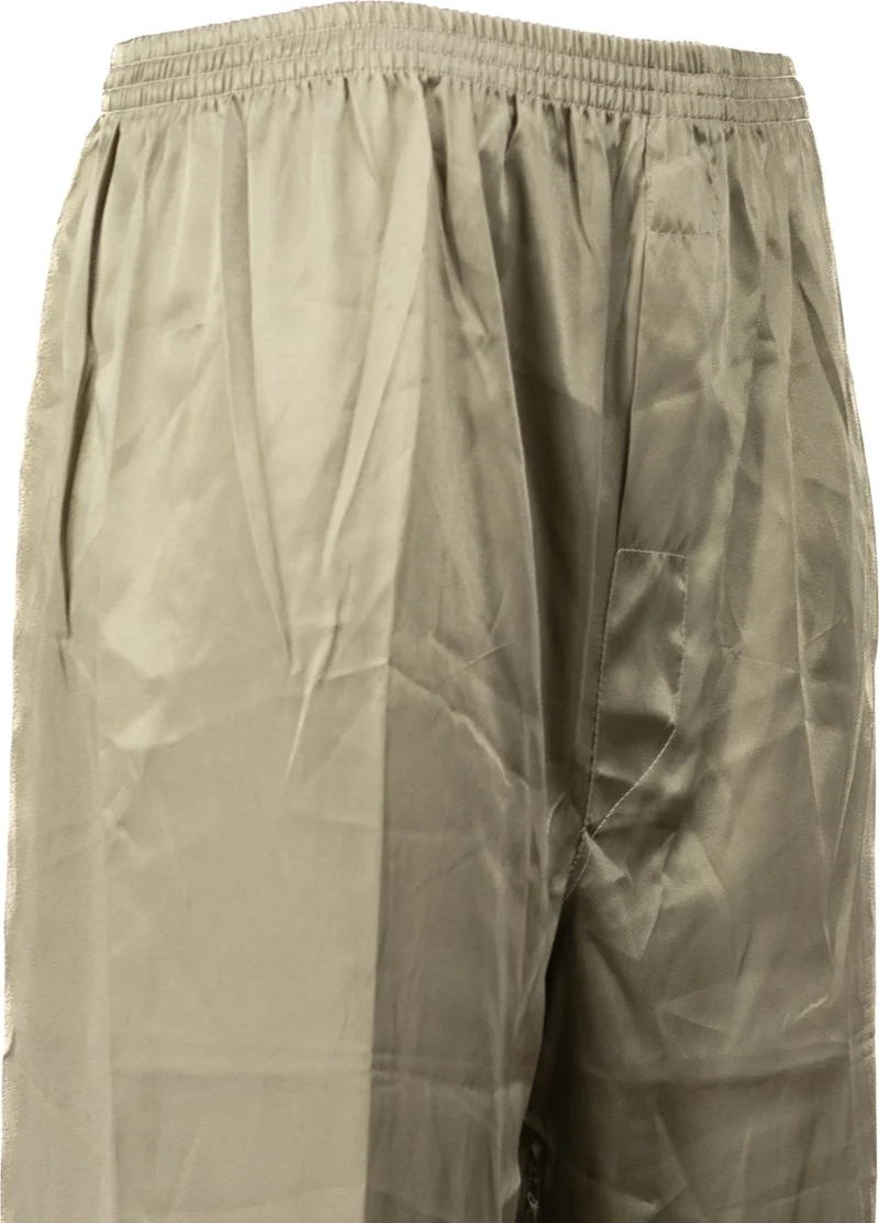 Oppland Men's Satin Fabric Pajama Pants Solid Color Elastic Waist No Pocket Wide Leg Relaxed Cut