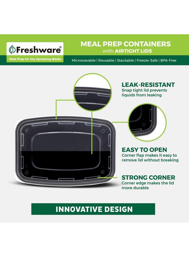 Freshware Meal Prep Containers [50 Pack] 1 Compartment with Lids, Food Storage Containers, Bento Box, BPA Free, Stackable, Microwave/Dishwasher/Freezer Safe (28 oz) - Image 5