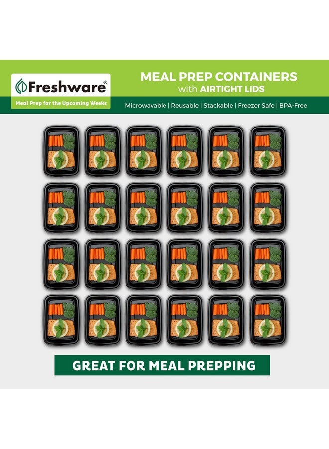 Freshware Meal Prep Containers [50 Pack] 1 Compartment with Lids, Food Storage Containers, Bento Box, BPA Free, Stackable, Microwave/Dishwasher/Freezer Safe (28 oz) - Image 3