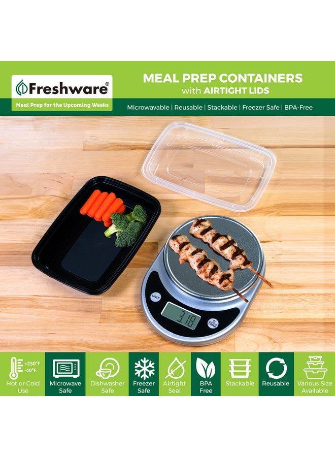 Freshware Meal Prep Containers [50 Pack] 1 Compartment with Lids, Food Storage Containers, Bento Box, BPA Free, Stackable, Microwave/Dishwasher/Freezer Safe (28 oz) - Image 2