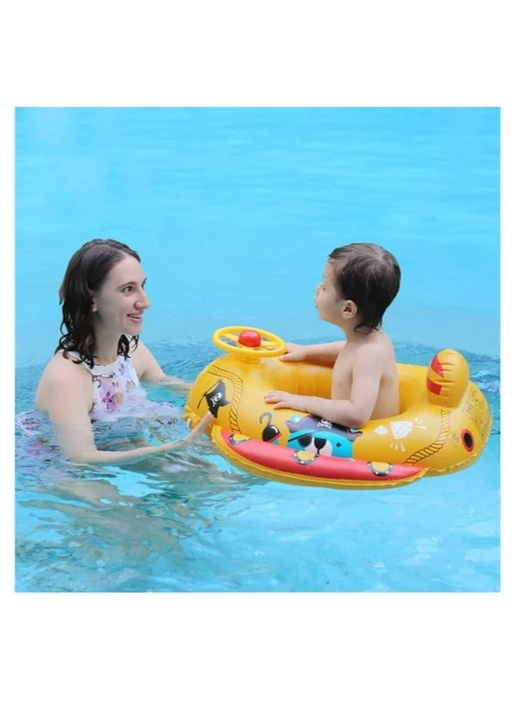 SwimBoBo Inflatable Pirate Boat Pool Float Swim Seat Boat Toddlers and Children's Toys for Age 1-4 Years Old - Image 2