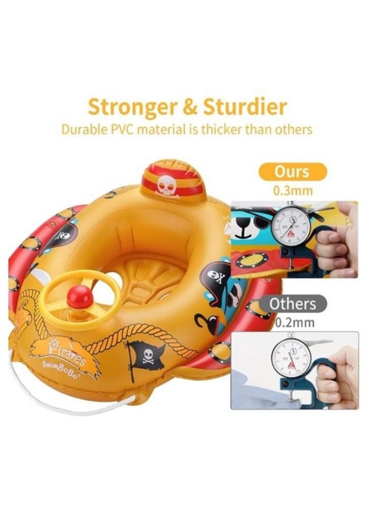 SwimBoBo Inflatable Pirate Boat Pool Float Swim Seat Boat Toddlers and Children's Toys for Age 1-4 Years Old - Image 4