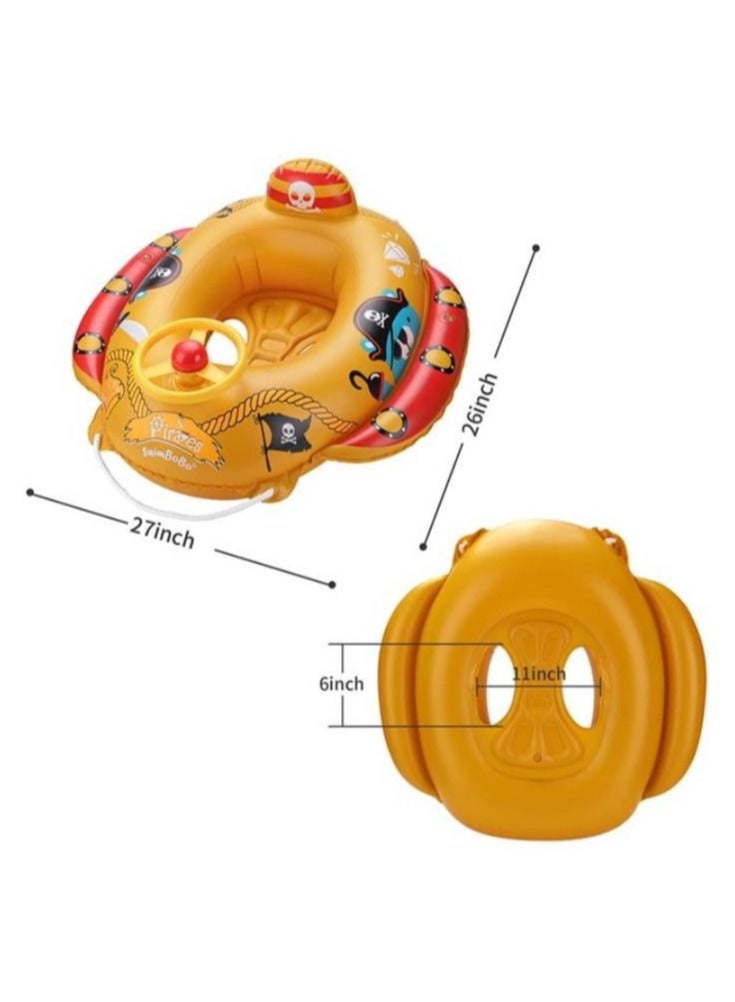 SwimBoBo Inflatable Pirate Boat Pool Float Swim Seat Boat Toddlers and Children's Toys for Age 1-4 Years Old - Image 5