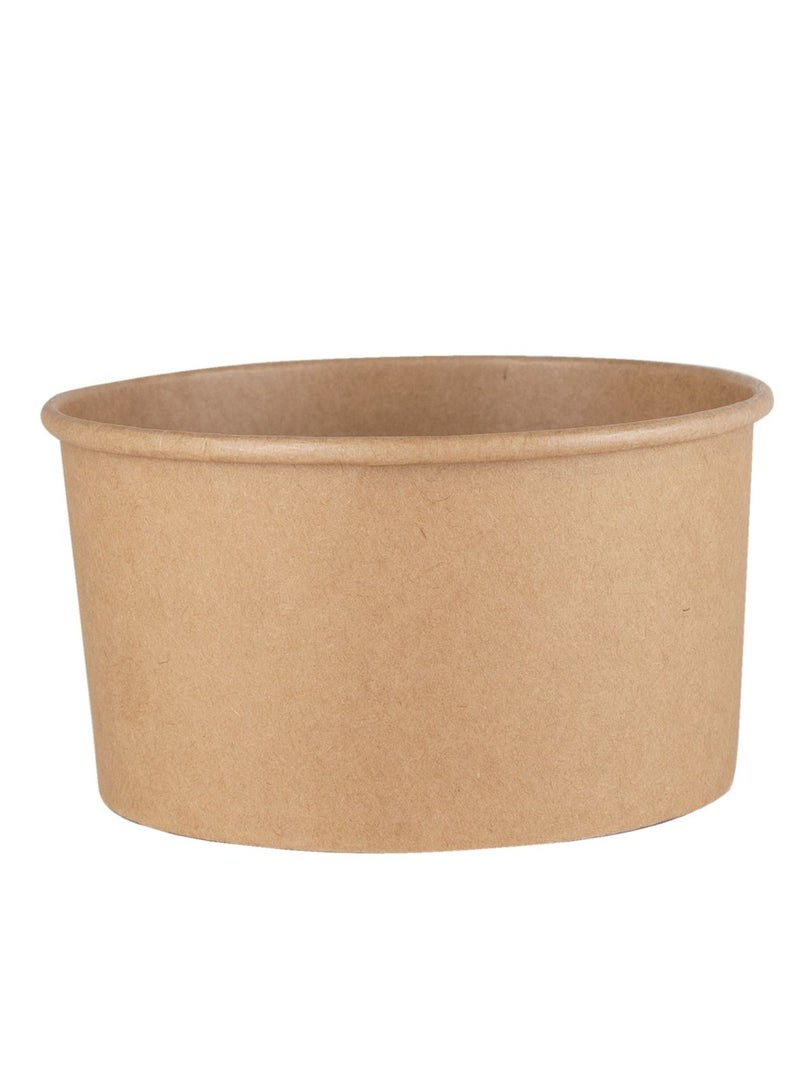 Brown Kraft Paper PE Coated Water & Oil Resistant Salad Bowl with Lid 1300 ML - Image 2