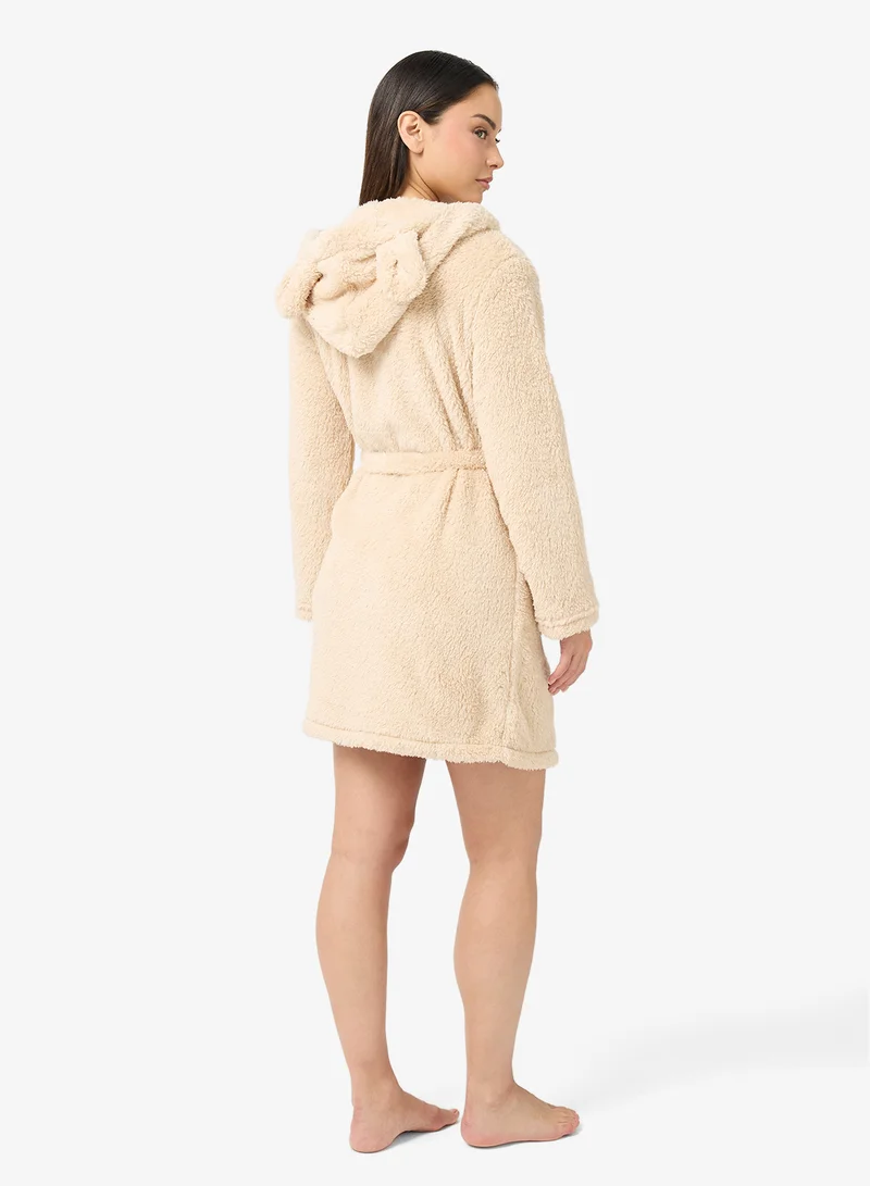 Ginger Fluffy Terry Robes with Hooded Ears