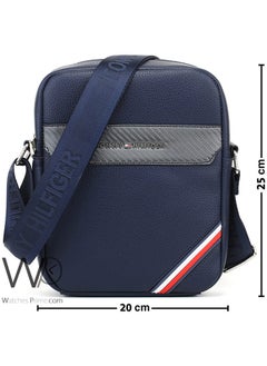 Tommy Hilfiger Plus Blue Leather Tommy Hilfiger Crossbody Messenger Bag For Men  - Image 3