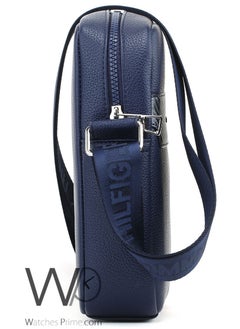 Tommy Hilfiger Plus Blue Leather Tommy Hilfiger Crossbody Messenger Bag For Men  - Image 5