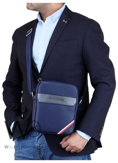 Tommy Hilfiger Plus Blue Leather Tommy Hilfiger Crossbody Messenger Bag For Men  - Image 2