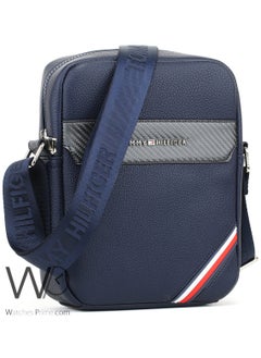 Tommy Hilfiger Plus Blue Leather Tommy Hilfiger Crossbody Messenger Bag For Men  - Image 4