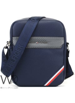 Tommy Hilfiger Plus Blue Leather Tommy Hilfiger Crossbody Messenger Bag For Men  - Image 1