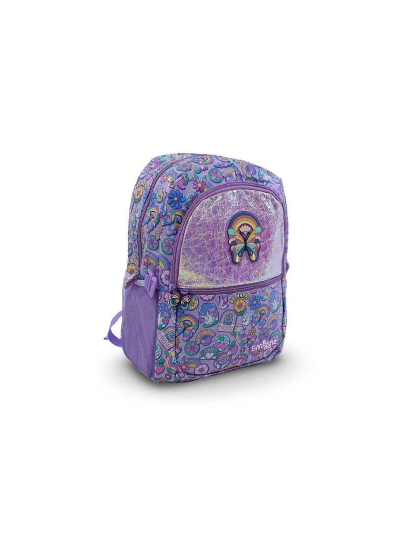 سميجل حقيبة ظهر Smiggle بتصميم فراشة، مقاس 17 بوصة – بنفسجي - Image 1