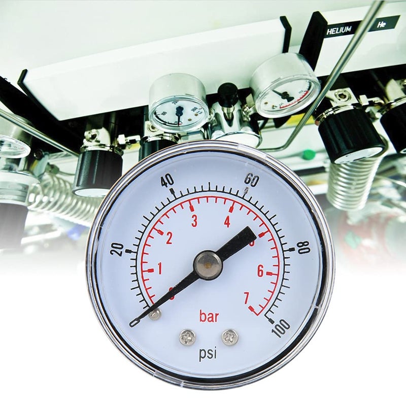 Mechanical Pressure Gauge 0 100psi 0 7bar BSPT Back Connection Durable Metal Case - Image 4