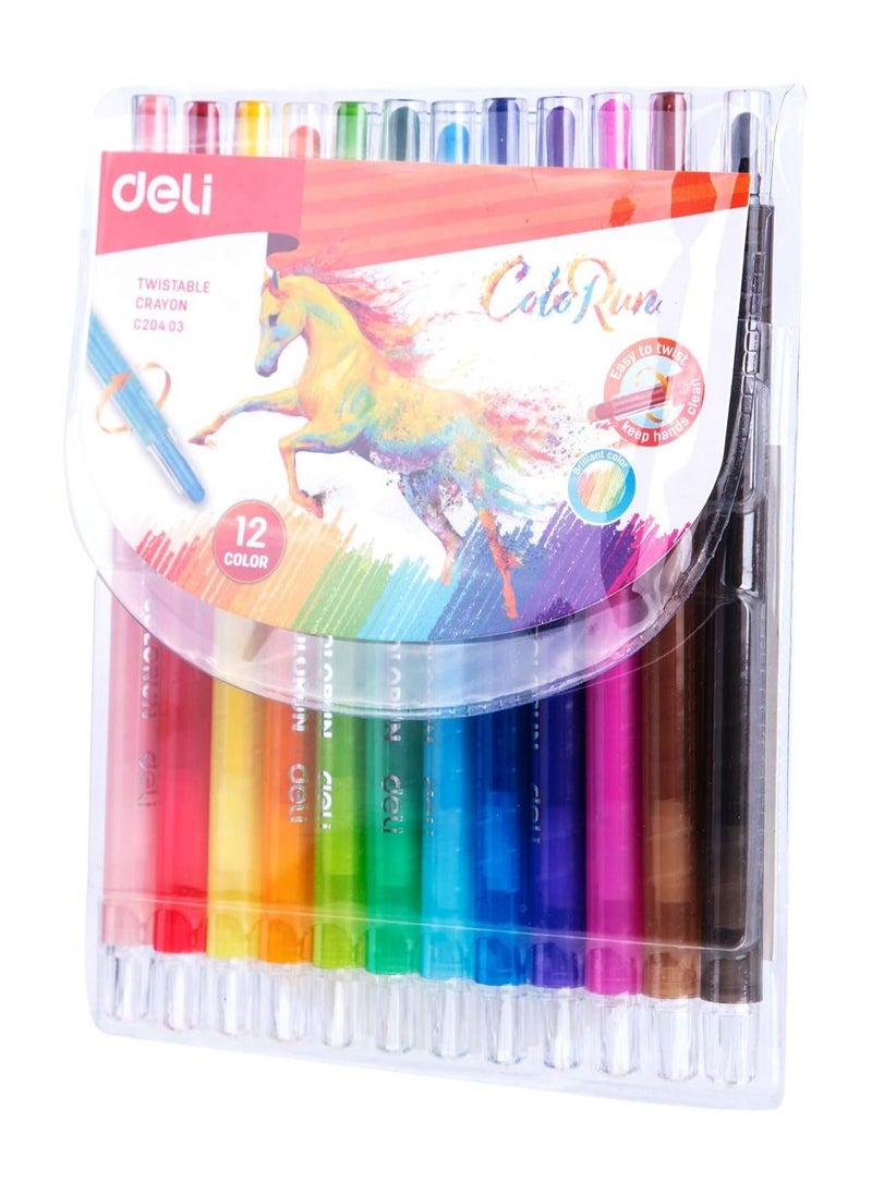 Deli - 12-Piece Twistable Crayon Set Multicolour - Image 1