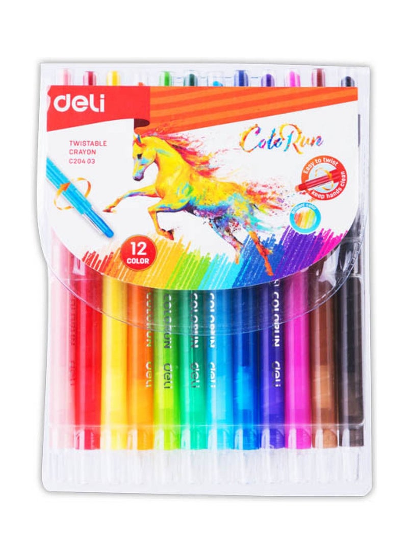 Deli - 12-Piece Twistable Crayon Set Multicolour - Image 1