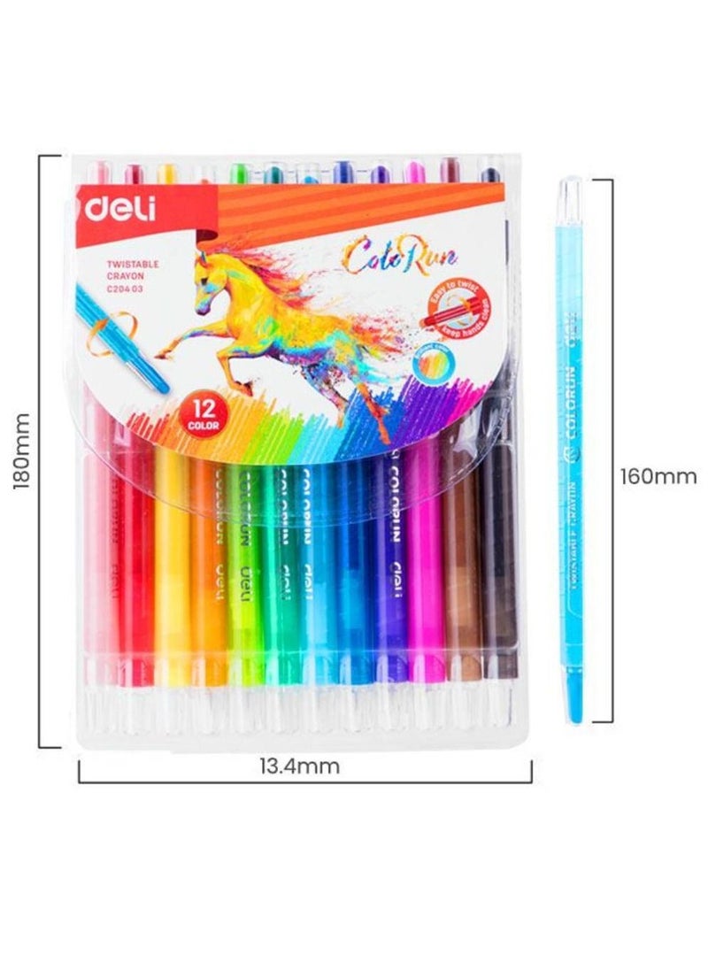 Deli - 12-Piece Twistable Crayon Set Multicolour - Image 1