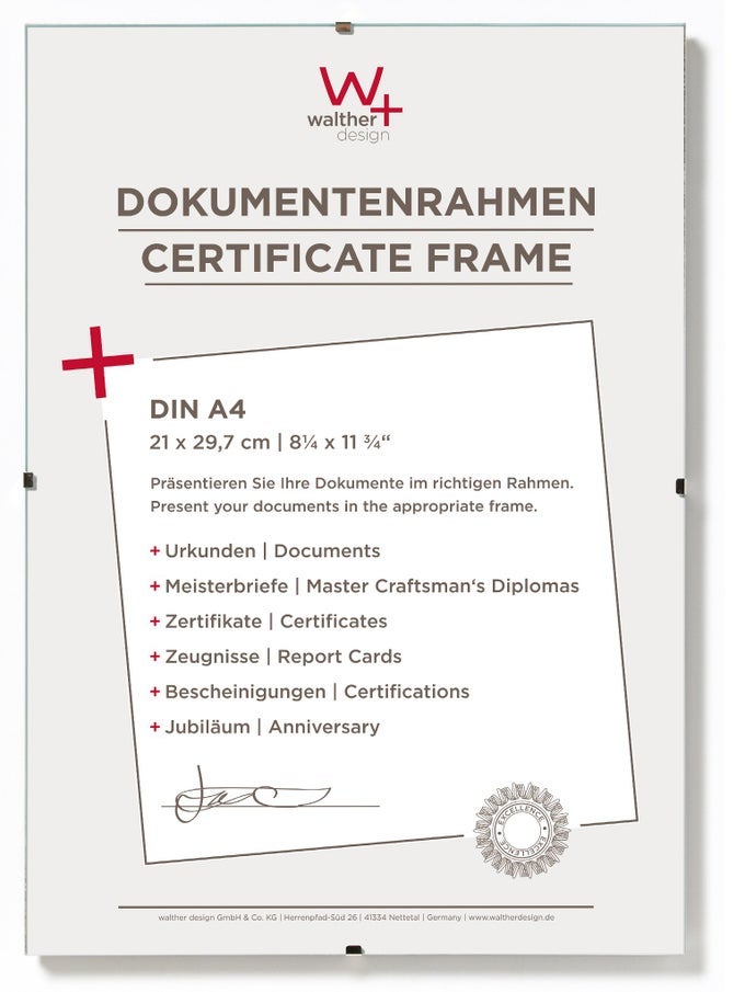 PICTURE FRAME CLEAR GLASS21 X 297 CM DIN A4 DOCUMENT FRAME FRAMELESS PICTURE HOLDER RB130K