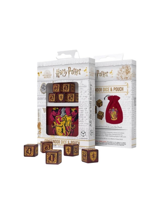 Q WORKSHOP Harry Potter Gryffindor Dice & Pouch  - Image 1