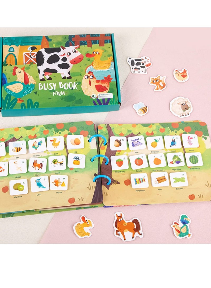 SYOSI Quiet Book for Young Children, 2 Pieces of Baby Early Education Scene Layout Sticker Puzzle Toy Dinosaur Animal Interactive Cognitive Book Suitable for Children to Develop Learning Skills - Image 2