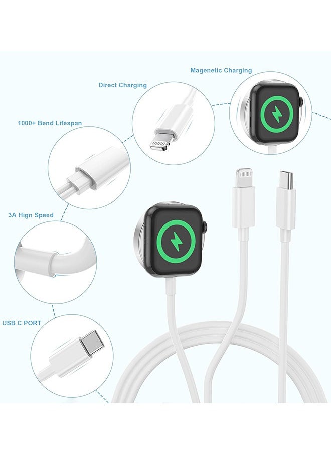 Generic - 2-In-1 20W Type C PD Fast  Charger | Apple Watch Charger | USB C Wall Fast Charger with USB C to Lightning Cable&Apple Watch Charging Cable, Compatible with iPhone 14/14 Pro/14 Pro Max/13/12 & Apple Watch Series10/9/8/7/6/ SE5/4/3/2/1 - Image 1