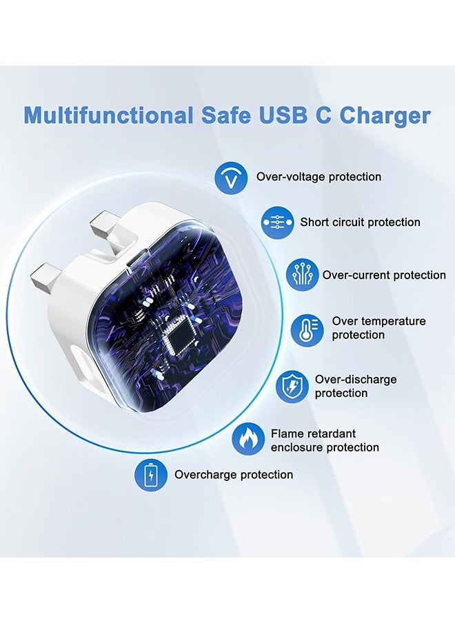 Generic - 2-In-1 20W Type C PD Fast  Charger | Apple Watch Charger | USB C Wall Fast Charger with USB C to Lightning Cable&Apple Watch Charging Cable, Compatible with iPhone 14/14 Pro/14 Pro Max/13/12 & Apple Watch Series10/9/8/7/6/ SE5/4/3/2/1 - Image 1