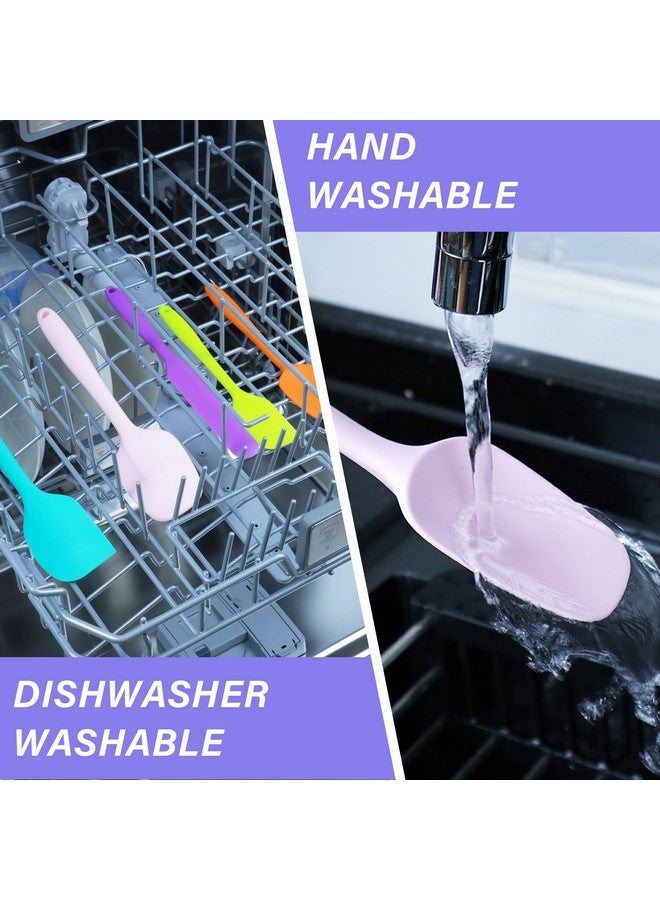 Hoewina Silicone Spatula Set, 5 Piece Food Grade Rubber Spatulas for Baking, Cooking, and Mixing High Heat Resistant Non Stick Dishwasher Safe BPA-Free (Multicolor) - Image 5