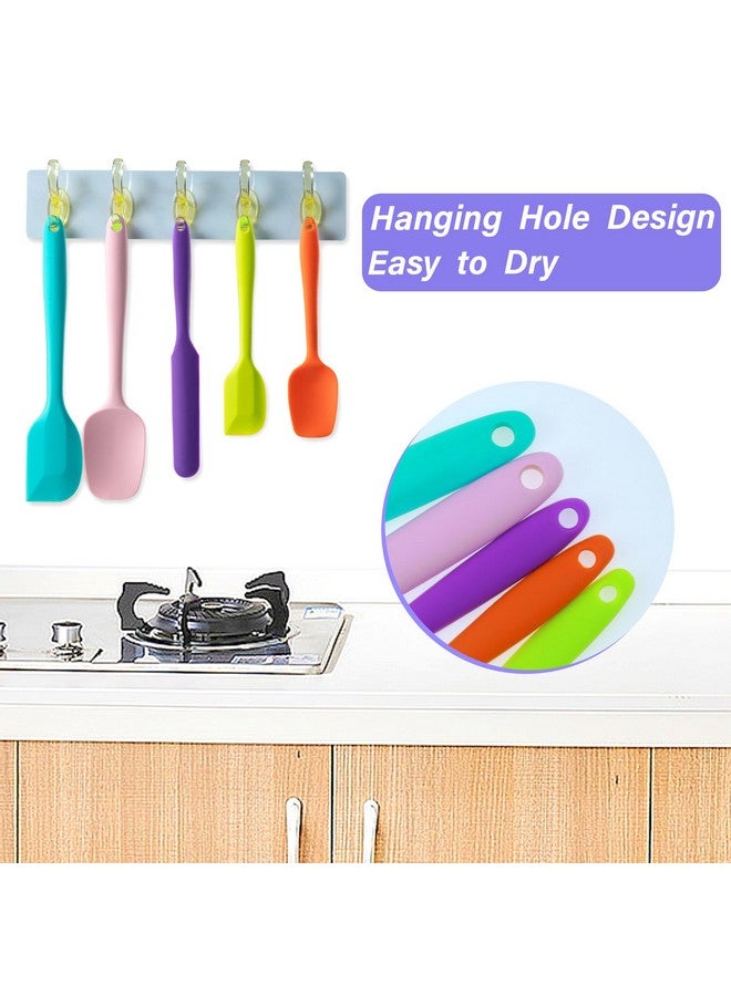 Hoewina Silicone Spatula Set, 5 Piece Food Grade Rubber Spatulas for Baking, Cooking, and Mixing High Heat Resistant Non Stick Dishwasher Safe BPA-Free (Multicolor) - Image 4