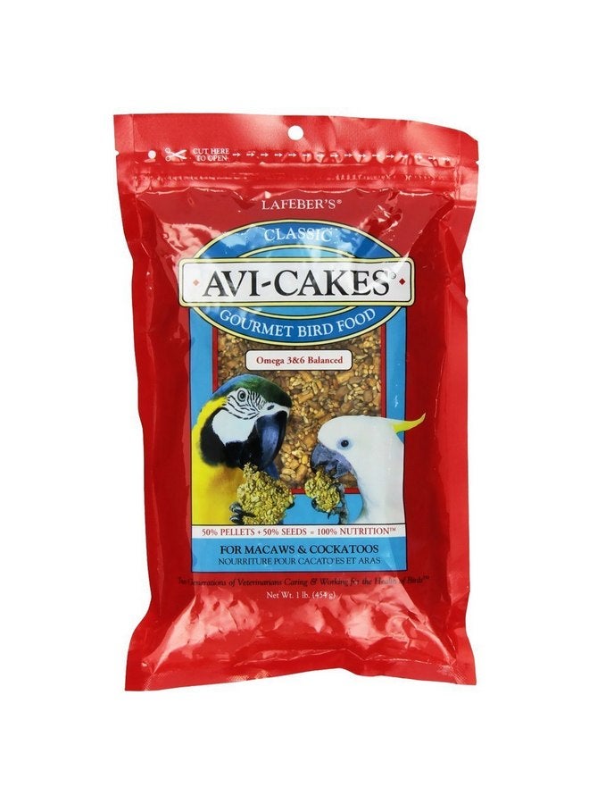 LAFEBER'S Avi-Cakes Gourmet Bird Food for Macaws & Cockatoos, 16 oz.