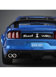 Swift GT-500 موستانج دييكاست لعبة سيارة مصنوعة من خليط معدني مع صوت وضوء لعبة سيارة قابلة للسحب للخلف بأربعة أبواب مفتوحة للأطفال والكبار باللون الأزرق  - Image 5