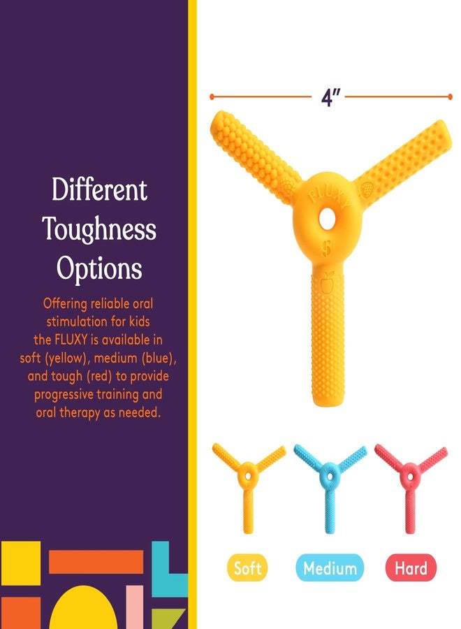 Special Supplies FLUXY Oral Sensory Toys for Kids and Toddlers, Stimulation Motor Therapy Aid with Soft, Flexible Textures, Build Tongue and Mouth Strength, Relieve Stress and Fidgeting (Yellow/Soft) - Image 3