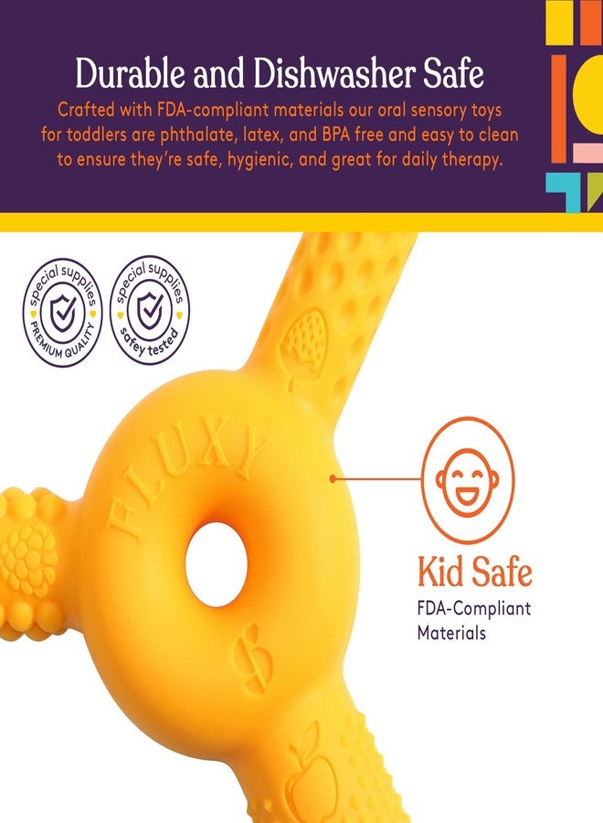 Special Supplies FLUXY Oral Sensory Toys for Kids and Toddlers, Stimulation Motor Therapy Aid with Soft, Flexible Textures, Build Tongue and Mouth Strength, Relieve Stress and Fidgeting (Yellow/Soft) - Image 4