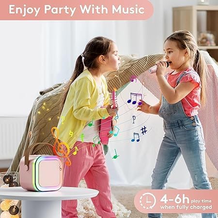Scopende Nail Drill Kids Adults with Wireless Mics Portable Karaoke Bluetooth Speaker Dynamic Lights Birthday Gift for Girls Boys Toddlers  - Image 5