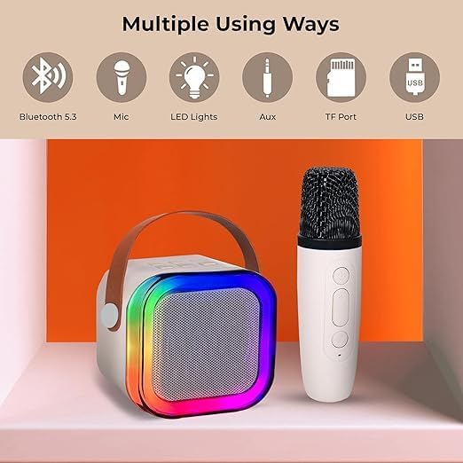 Scopende Nail Drill Kids Adults with Wireless Mics Portable Karaoke Bluetooth Speaker Dynamic Lights Birthday Gift for Girls Boys Toddlers  - Image 3