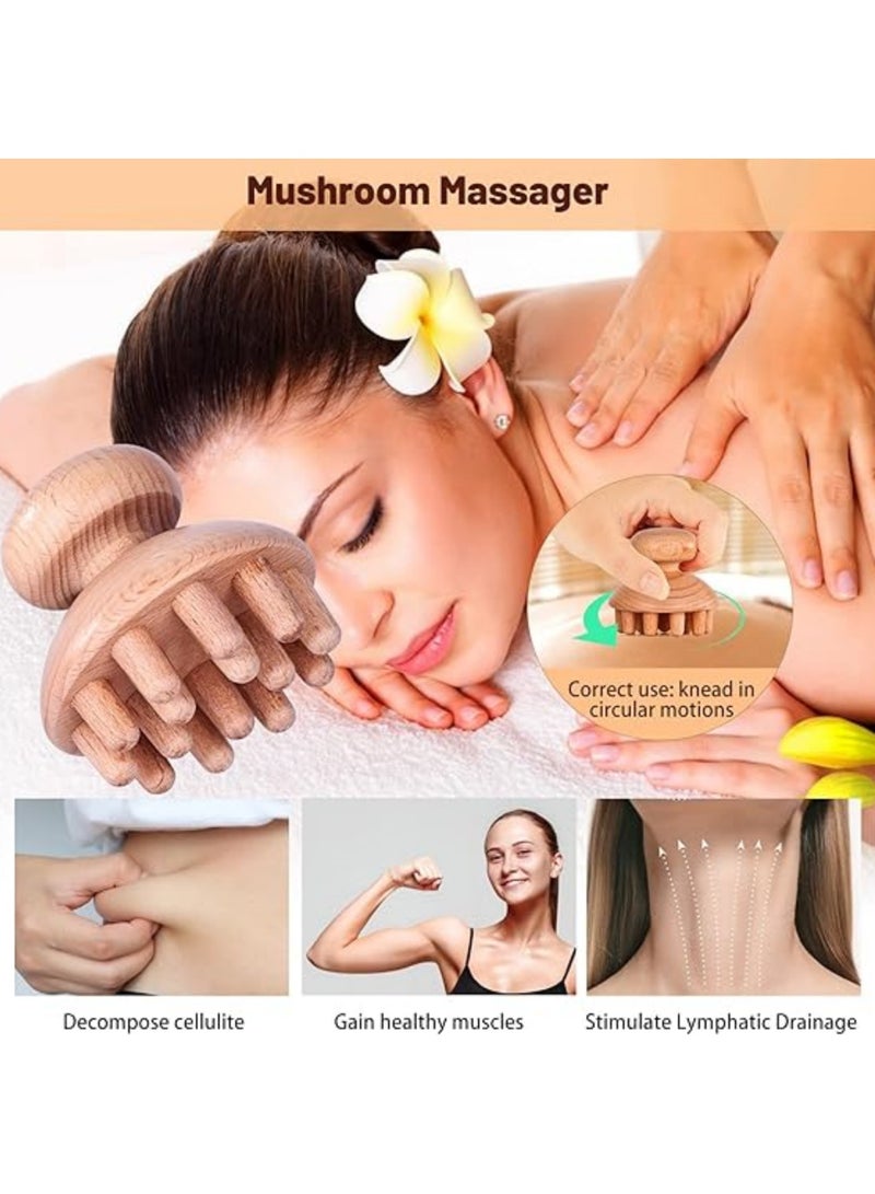 JoyousSto Beech Wood Therapy Massage Tools Set of 5 Wood Therapy Tools Body Sculpting Lymphatic Drainage Massager Anti Cellulite Set for Muscle Pain Relief Cellulite  - Image 3
