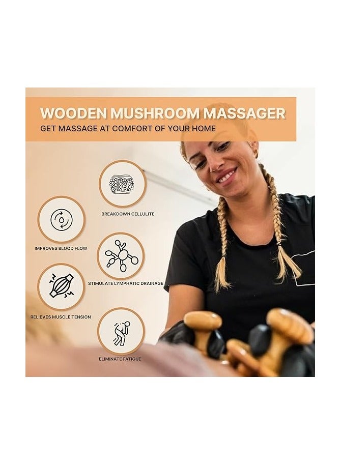 JoyousSto Beech Wood Therapy Massage Tools Set of 5 Wood Therapy Tools Body Sculpting Lymphatic Drainage Massager Anti Cellulite Set for Muscle Pain Relief Cellulite  - Image 5