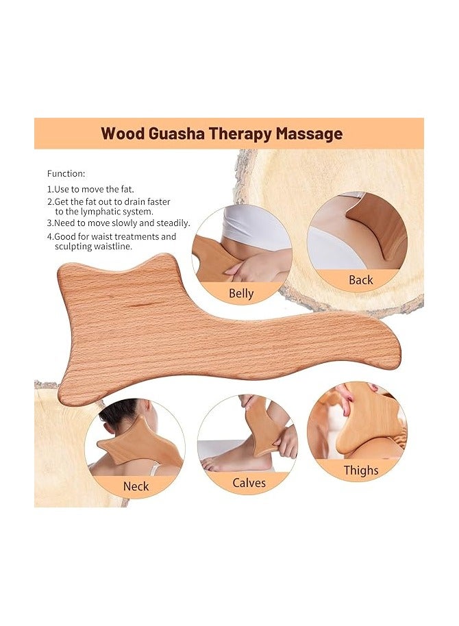 JoyousSto Beech Wood Therapy Massage Tools Set of 5 Wood Therapy Tools Body Sculpting Lymphatic Drainage Massager Anti Cellulite Set for Muscle Pain Relief Cellulite  - Image 4