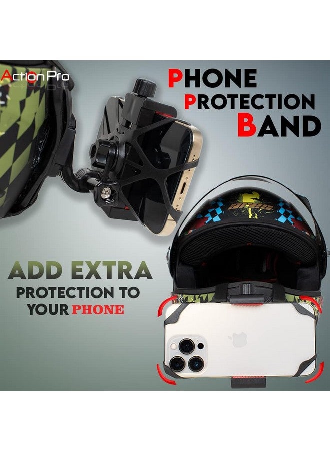 Action Pro Pro Helmet Chin Mount Strap Set Compatible With Gopro-12/11/10/9/8/7/6/5/4/Sjcam/Dji Osmo/Insta-360 All Action Cameras And Smartphones - Image 2