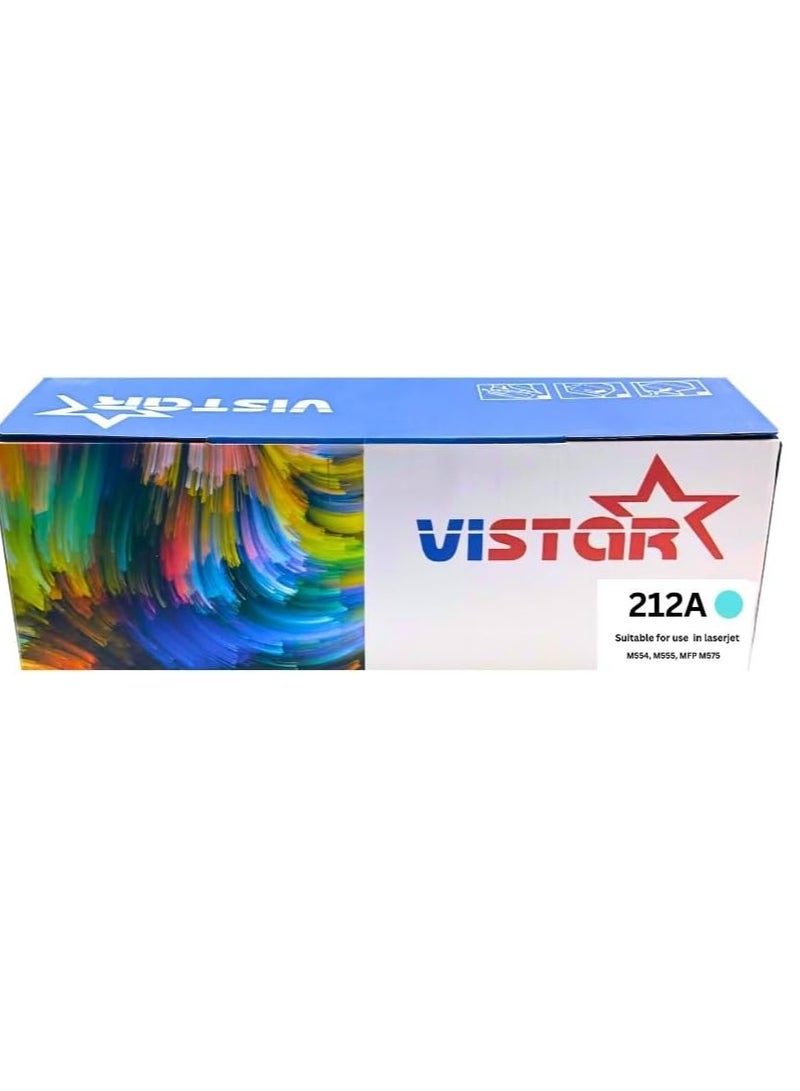 خرطوشة حبر Vistar 212A بديلة متوافقة مع طابعات M554 وM555 وMFP M575 باللون السماوي