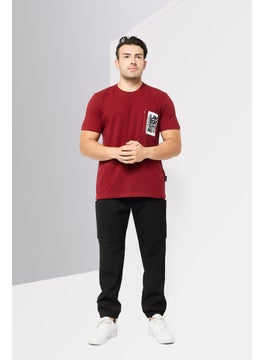LAMBORGHINI Men Sportswear Fit Short Sleeve Outdoor T-Shirt, Maroon  - Image 2