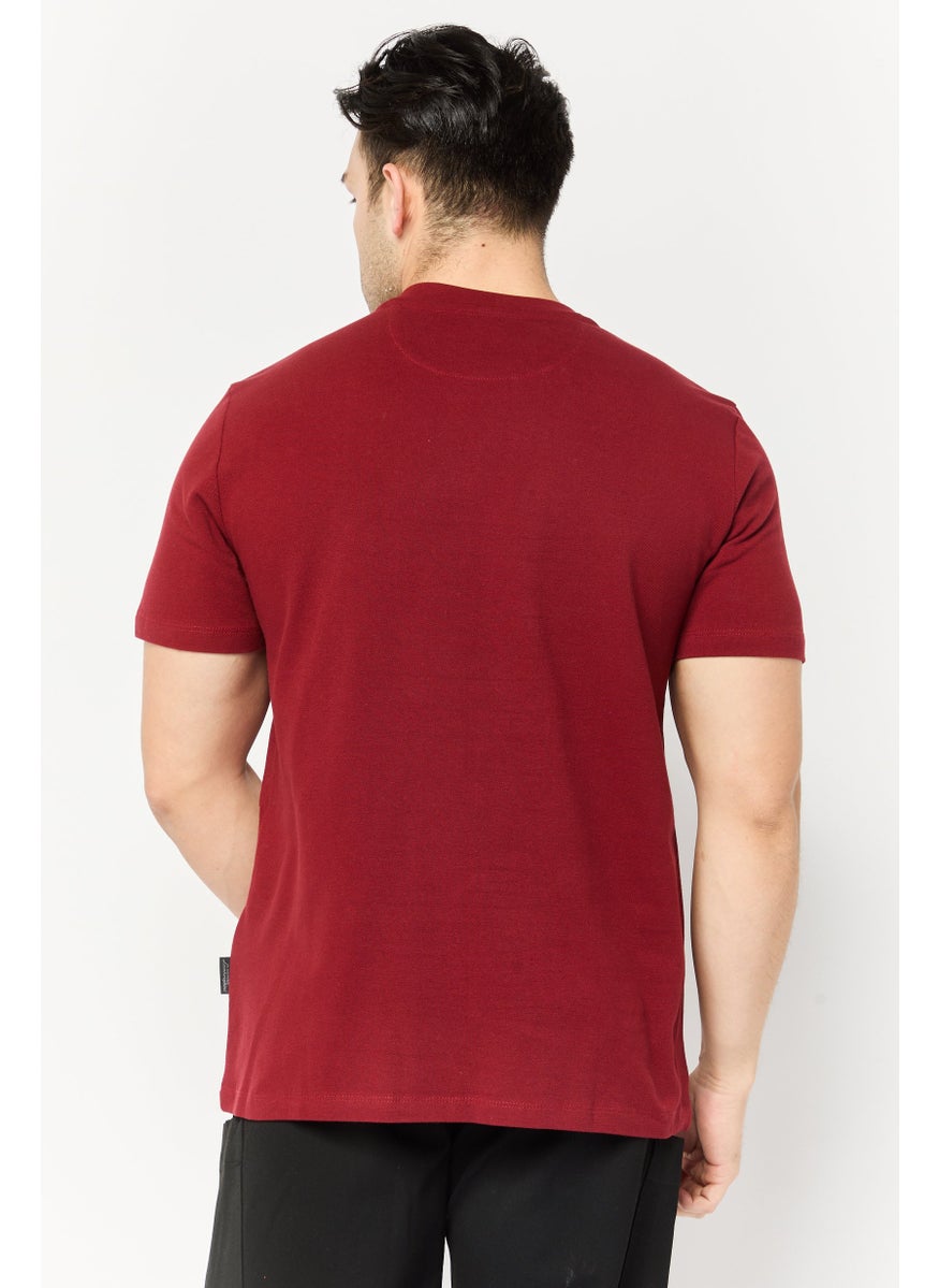 LAMBORGHINI Men Sportswear Fit Short Sleeve Outdoor T-Shirt, Maroon  - Image 4