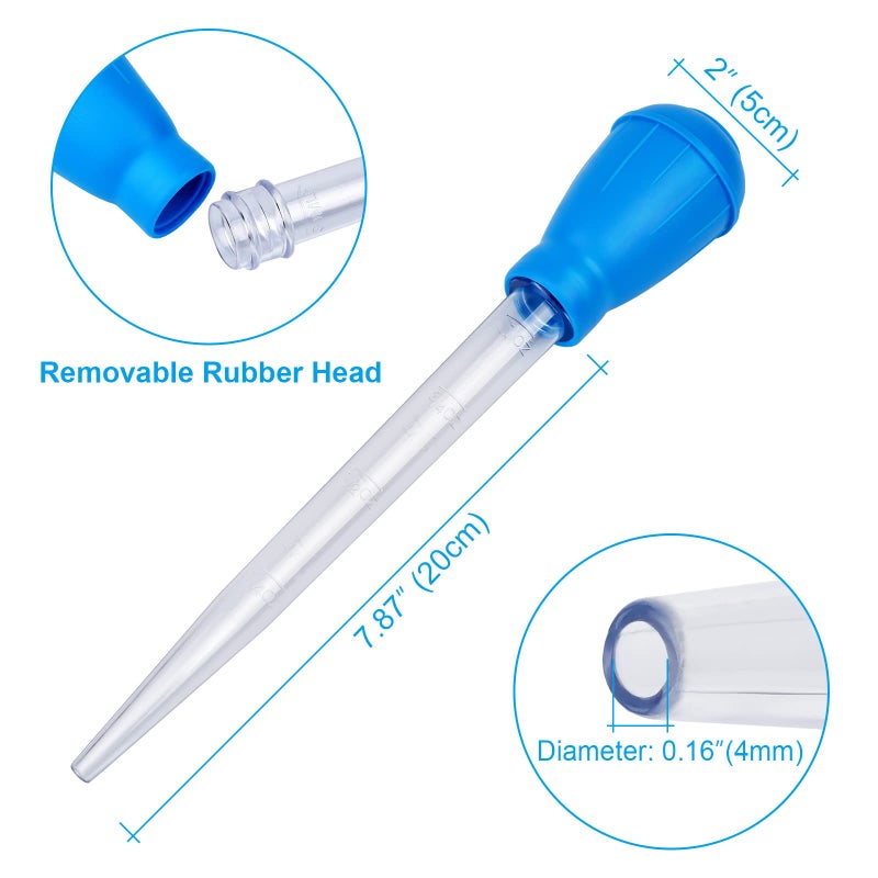 WEAVERBIRD Manual Fish Tank Water Changer Aquarium Dropper, 30ml Aquarium Clean Pipette Dropper, Fish Tank Cleaning Waste Remover, Aquarium Gravel Cleaning Straw, Blue - Image 2