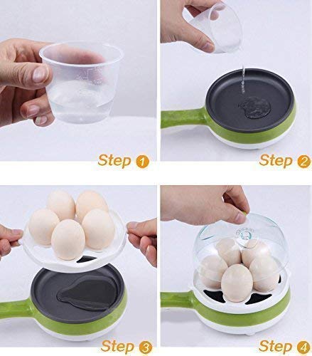 Mishrit Mishrit 2 in 1 Electric Egg Boiling Steamer Egg Frying Pan Egg Boiler Electric Automatic off with Egg Boiler Machine NonStick Electric Egg Frying Pan  - Image 3