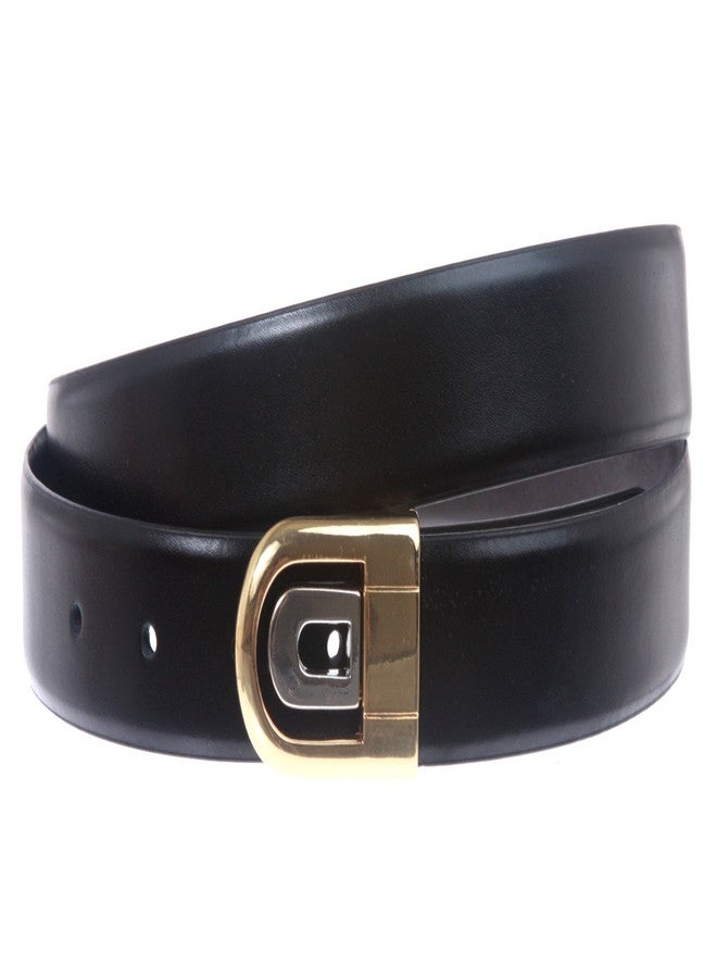 Beltiscool Men's 1 1/8" Black Cut-To-Fit One-Size-Fits-All Plain Leather Belt - Image 1