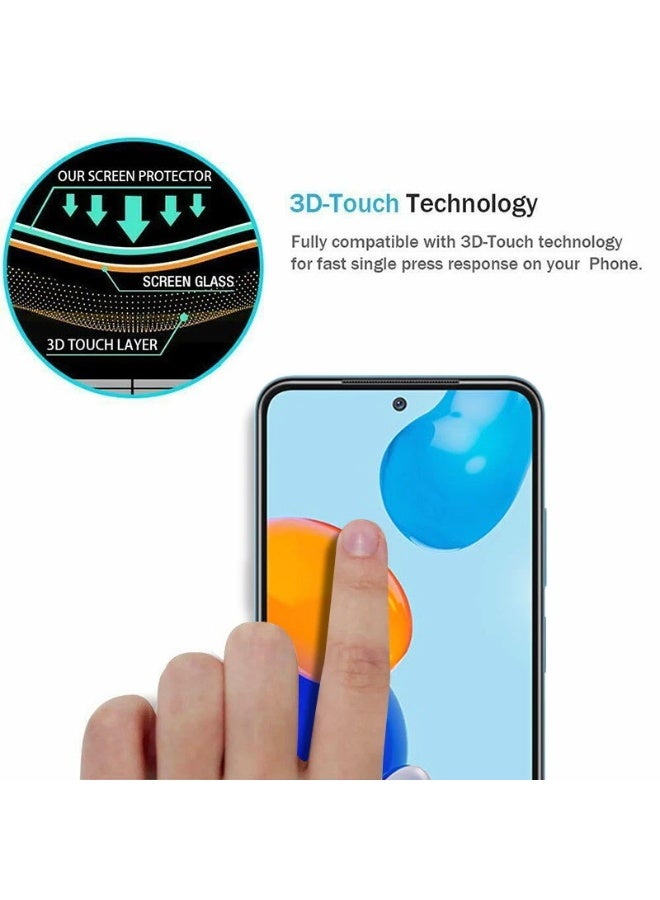 واقي شاشة من الزجاج المقوى مكون من قطعتين + 3 واقيات لعدسات الكاميرا لهاتف Redmi Note 11 Pro - Image 3
