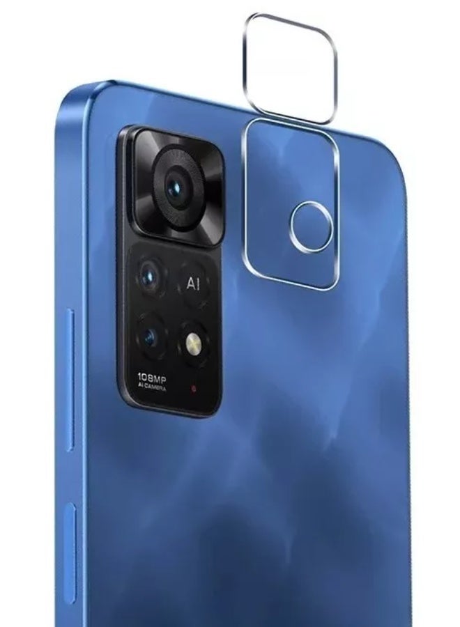 واقي شاشة من الزجاج المقوى مكون من قطعتين + 3 واقيات لعدسات الكاميرا لهاتف Redmi Note 11 Pro - Image 4