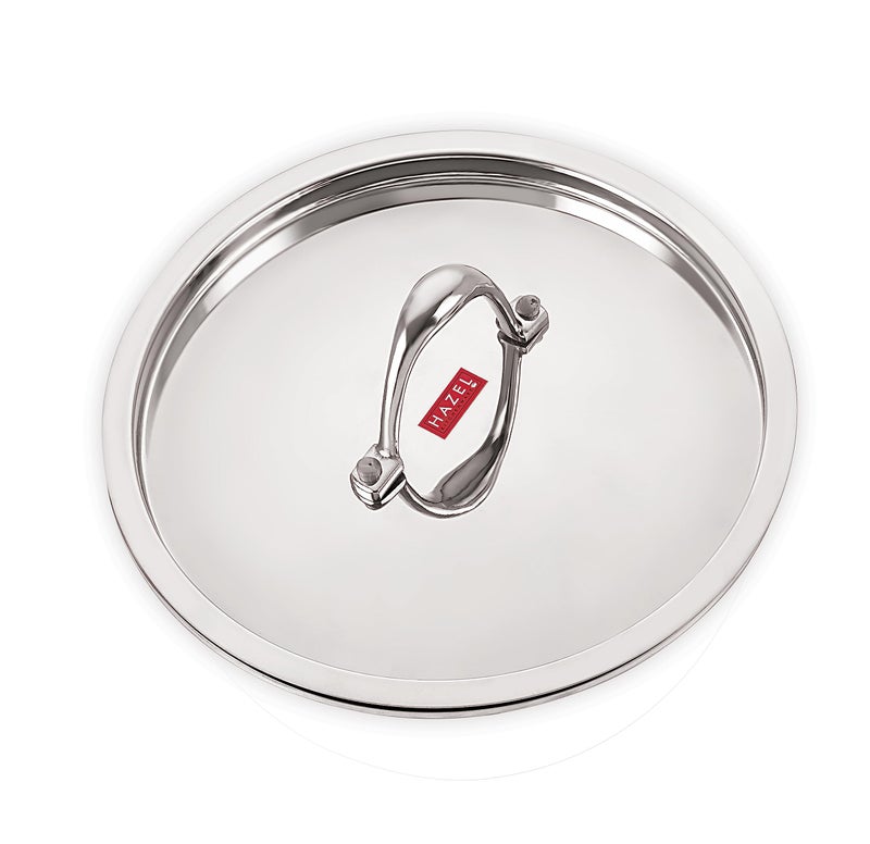 HAZEL Stainless Steel Cookware Plain Lid With Handle (Outer Diameter 26 Cm, Inner Diameter 24 Cm), Silver - Image 1